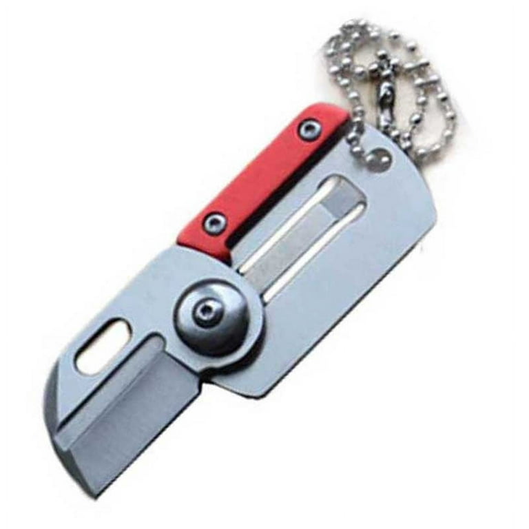 Edc Carry Pocket Gadget Dog Tag Red Edc Mini Folding Knife Card Army  Wilderness Survival Utility Knife Camping Key Pocket Knife Hands Tool Red 