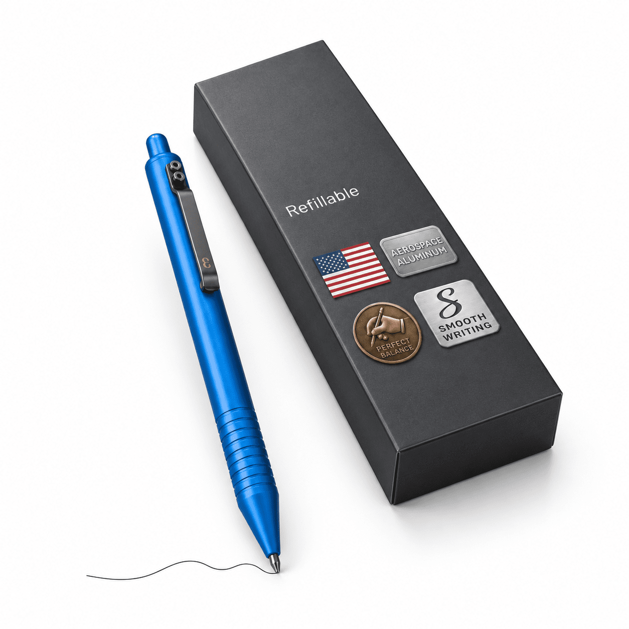 Edc Grafton Aegean Full Click Refillable 0.7mm Metal Gel Ink Pen ...