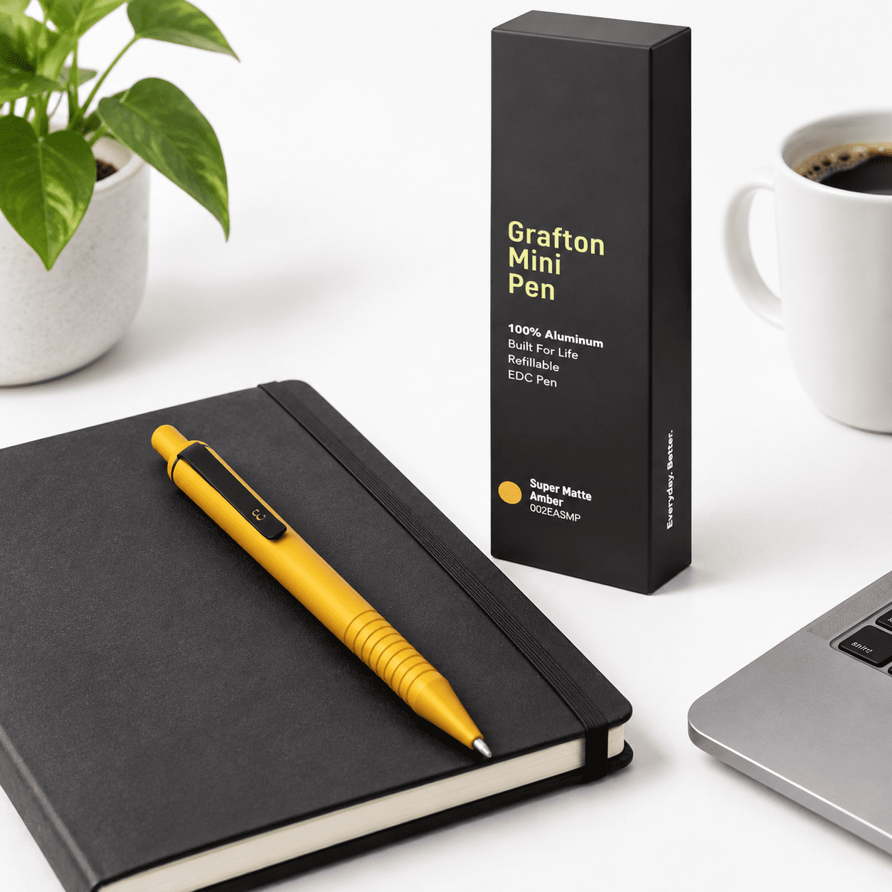 Edc Grafton Super Matte Mini Click Refillable 0.7mm Metal Gel Ink Pen ...