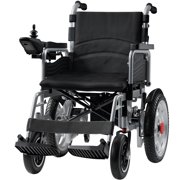 Edcsi Compact Lightweight Intelligent All Terrain Powered Electric Wheelchair for Adults & Seniors, 15 Miles Extended Travel Range, Sleek Black