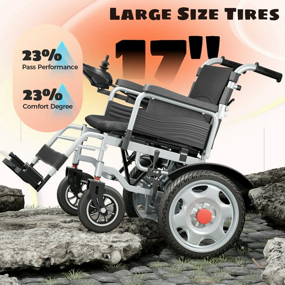 Edcsi Electric Wheelchairs for Adults, Foldable Electric Wheelchair, Travel Folding Portable Mobility Scooter, Motorized Wheelchairs for Seniors, Lightweight Compact Fold Power Wheelchair