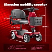 Edcsi Foldable Mobility Scooters for Seniors, 4 Wheel Lightweight Mobility Scooters for Adults, Powered Electric Wheelchair, Mobility Scooter with Seat, Folding Travel Motorized Scooter