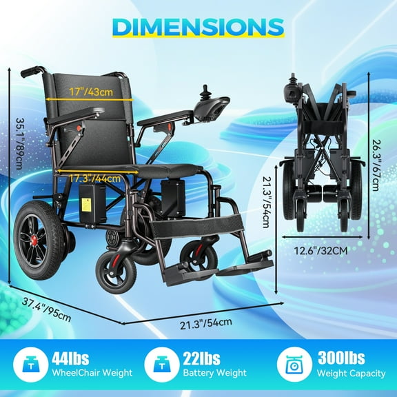 Edcsi Journey Mate Foldable Electric Wheelchair  Travel-Friendly Portable Mobility Scooter for Adults & Seniors, Lightweight Space-Saving Motorized Chair with Easy Fold System