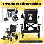 Edcsi Lightweight Electric Wheelchair for Adults   Foldable Travel Motorized Wheelchairs for Seniors, Folding Portable Mobility Scooter, Compact Fold Power Wheelchair in White