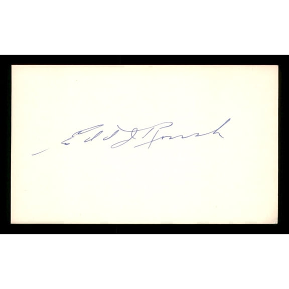 Edd Roush Autographed 3x5 Index Card Cincinnati Reds SKU #200840