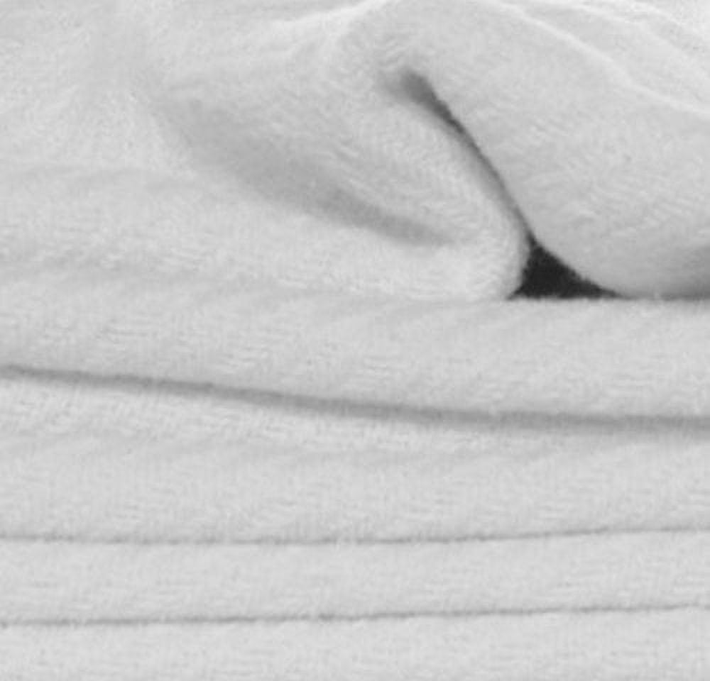 Eddie Bauer 200614 Herringbone Cotton Blanket, King, White