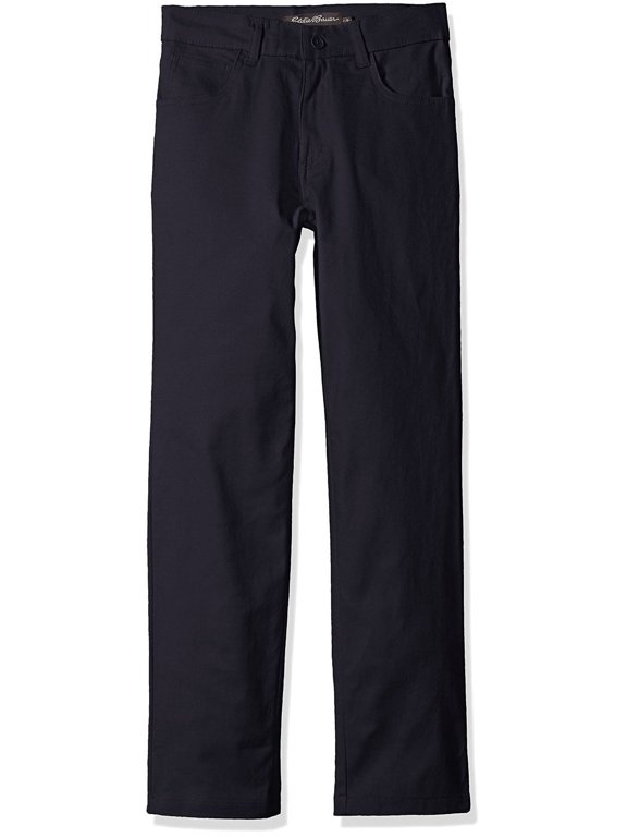 Real School Young Men's Durable Twill Uniform Flat Front Pant with ...