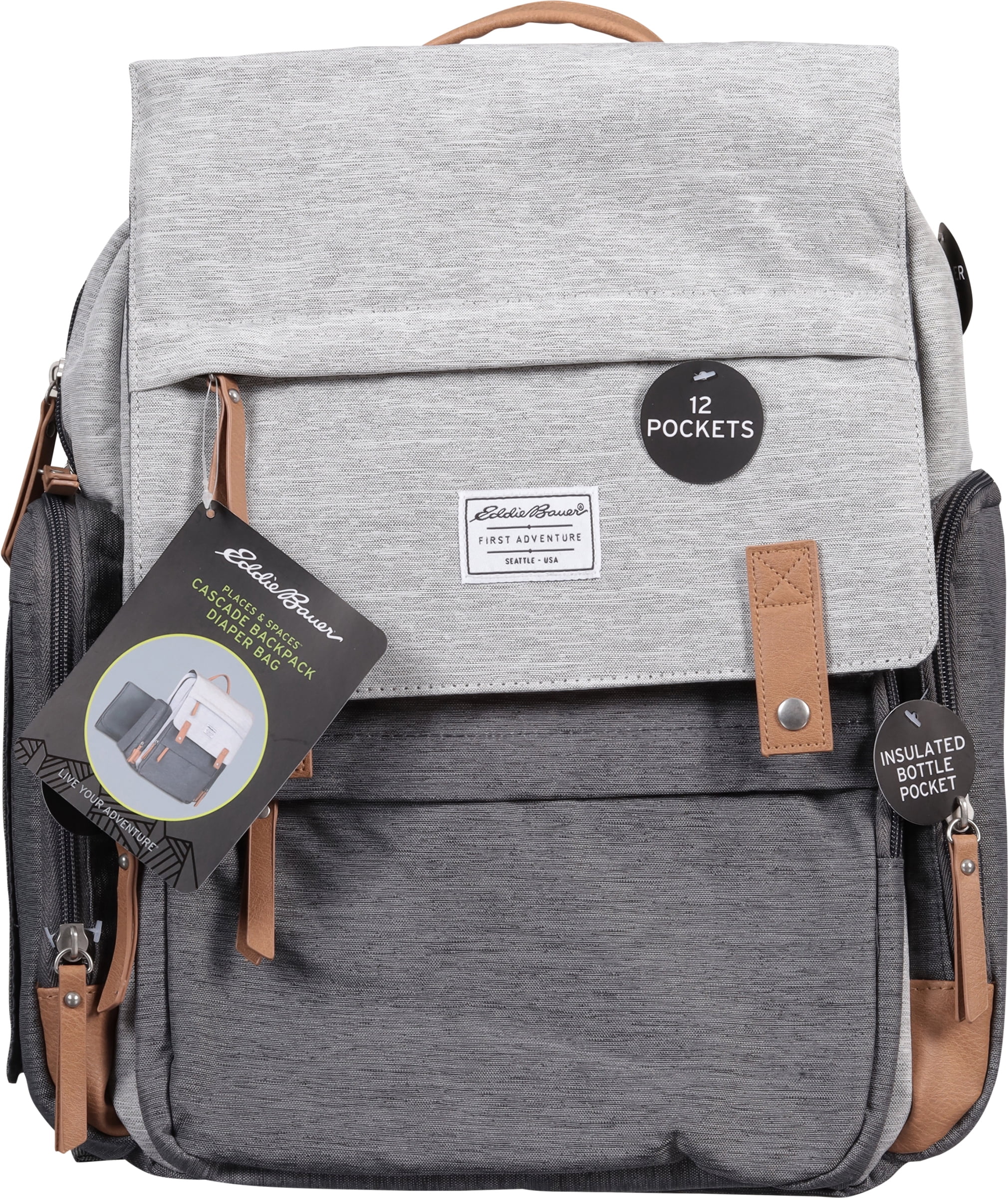 Eddie Bauer Cascade Backpack Diaper Bag, Disposable Diaper Bags, 1