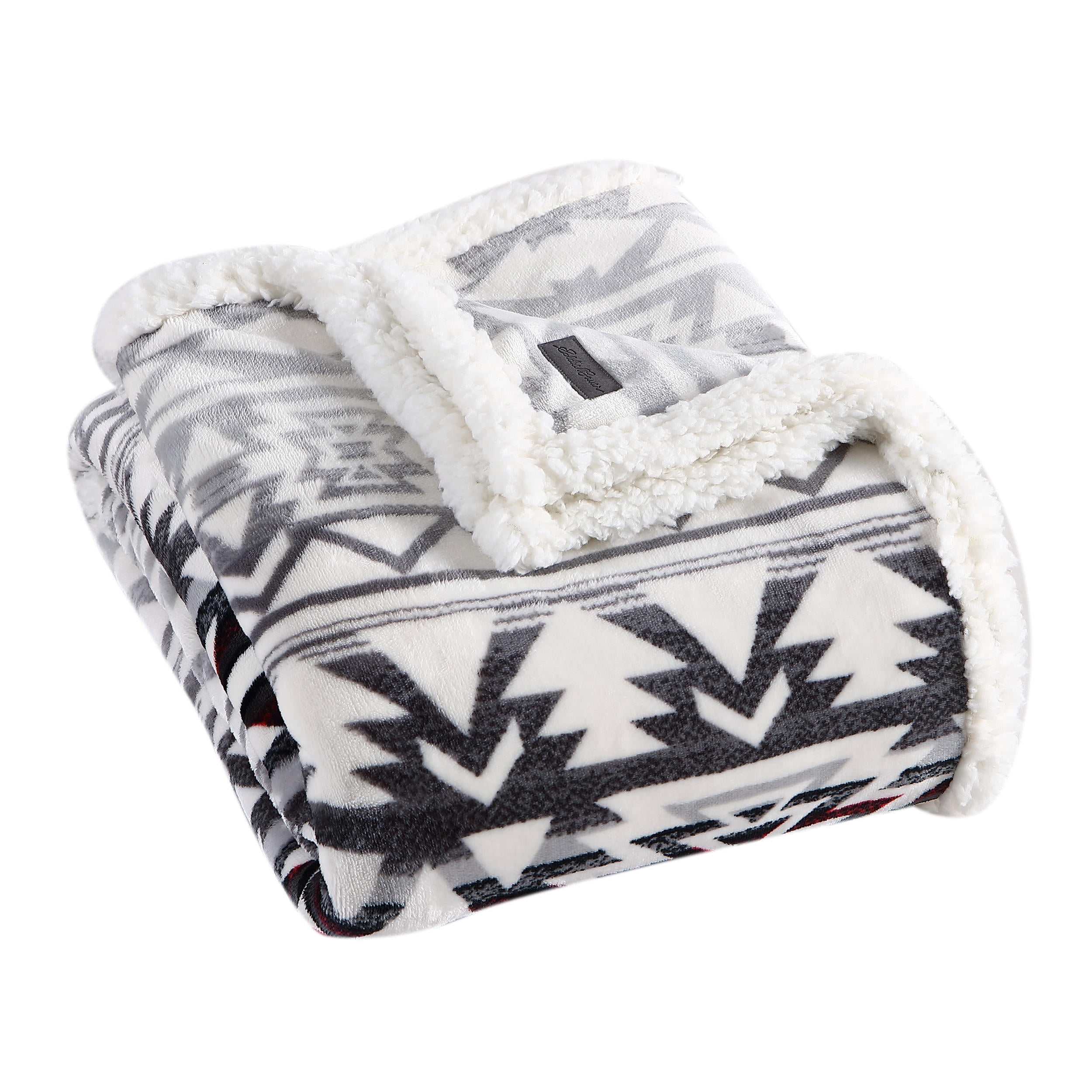 Clyde Hill Stripe Grey 50"x60" Reversible Plush Sherpa Throw