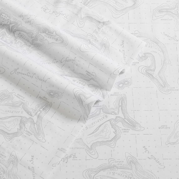 Eddie Bauer Cotton Sheet Set Color: Downstream Gray Size: TWIN