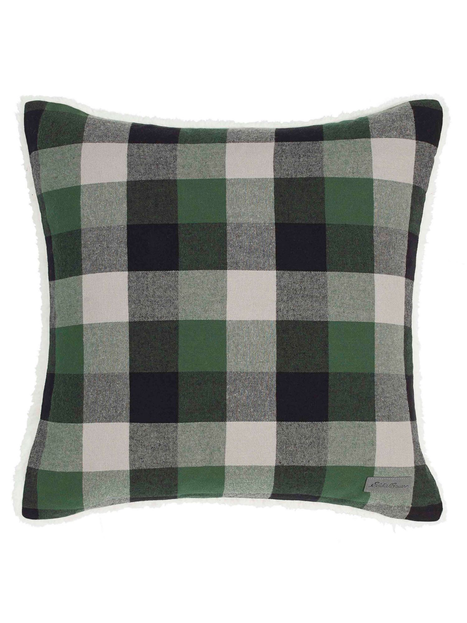EDDIE BAUER Dark Pine Green Plaid 20 X 20 Decorative Pillow