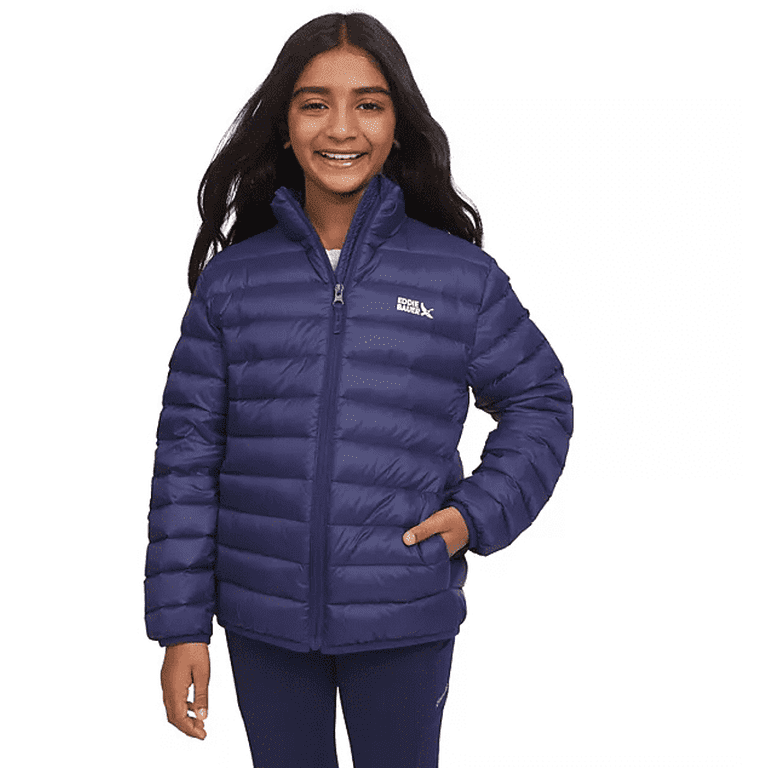 Eddie Bauer Girls Packable Jacket Blue Medium 7/8 - Walmart.com