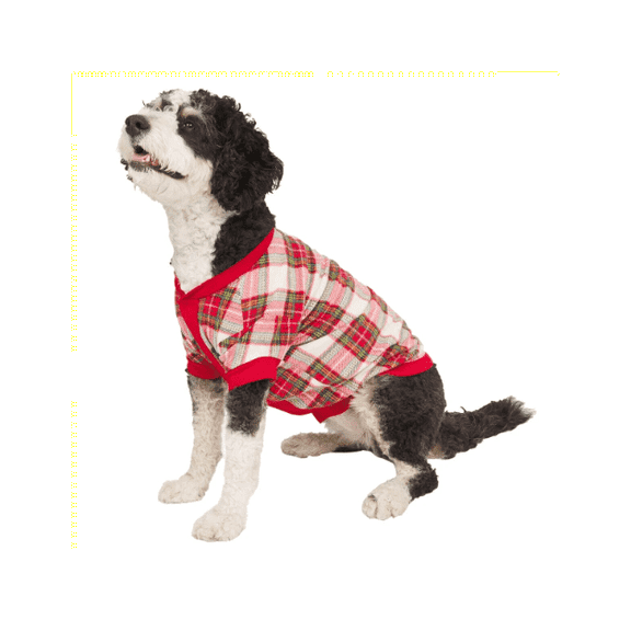 Eddie Bauer Holiday Pet Pajama, Small, Red Plaid Holiday Design, Velcro Closure Top, Puppy, Dog, or Cat