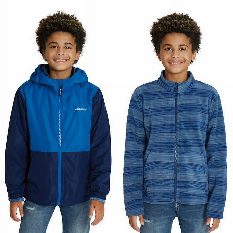 Kids Boy Brand Logo Reversible Jacket Blue