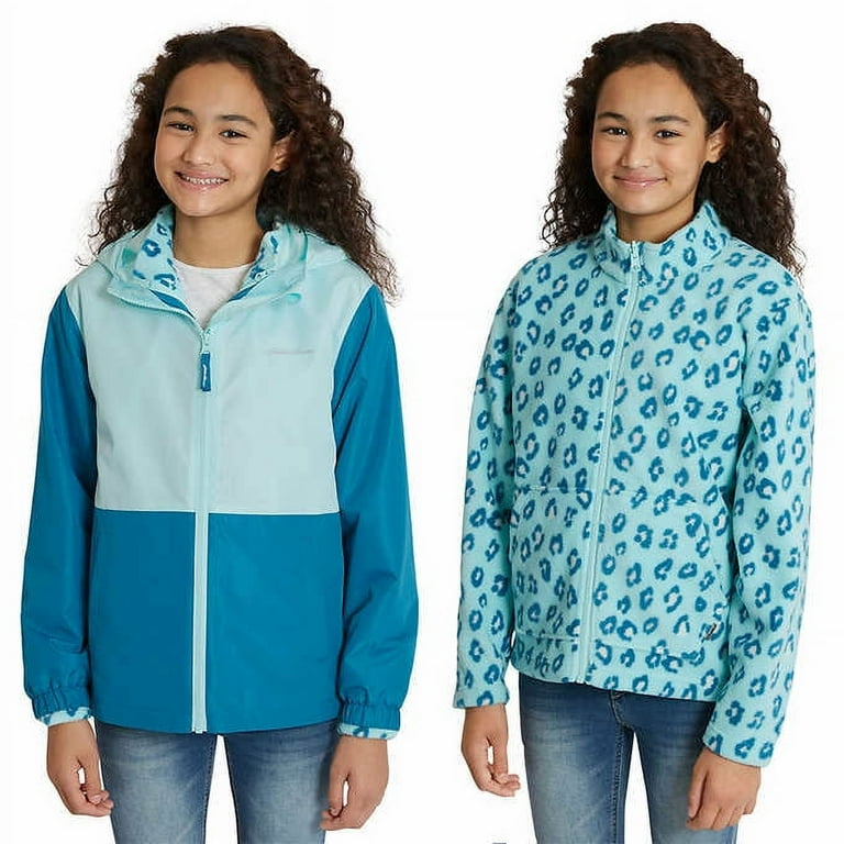 Eddie Bauer Kids Lightweight Lone Peak 3 in 1 Hooded Jacket Paradise Blue S 7 8
