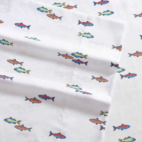 Eddie Bauer Kids Printed Sheet Set with Pillowcases Color: Trout Size: TWIN SET