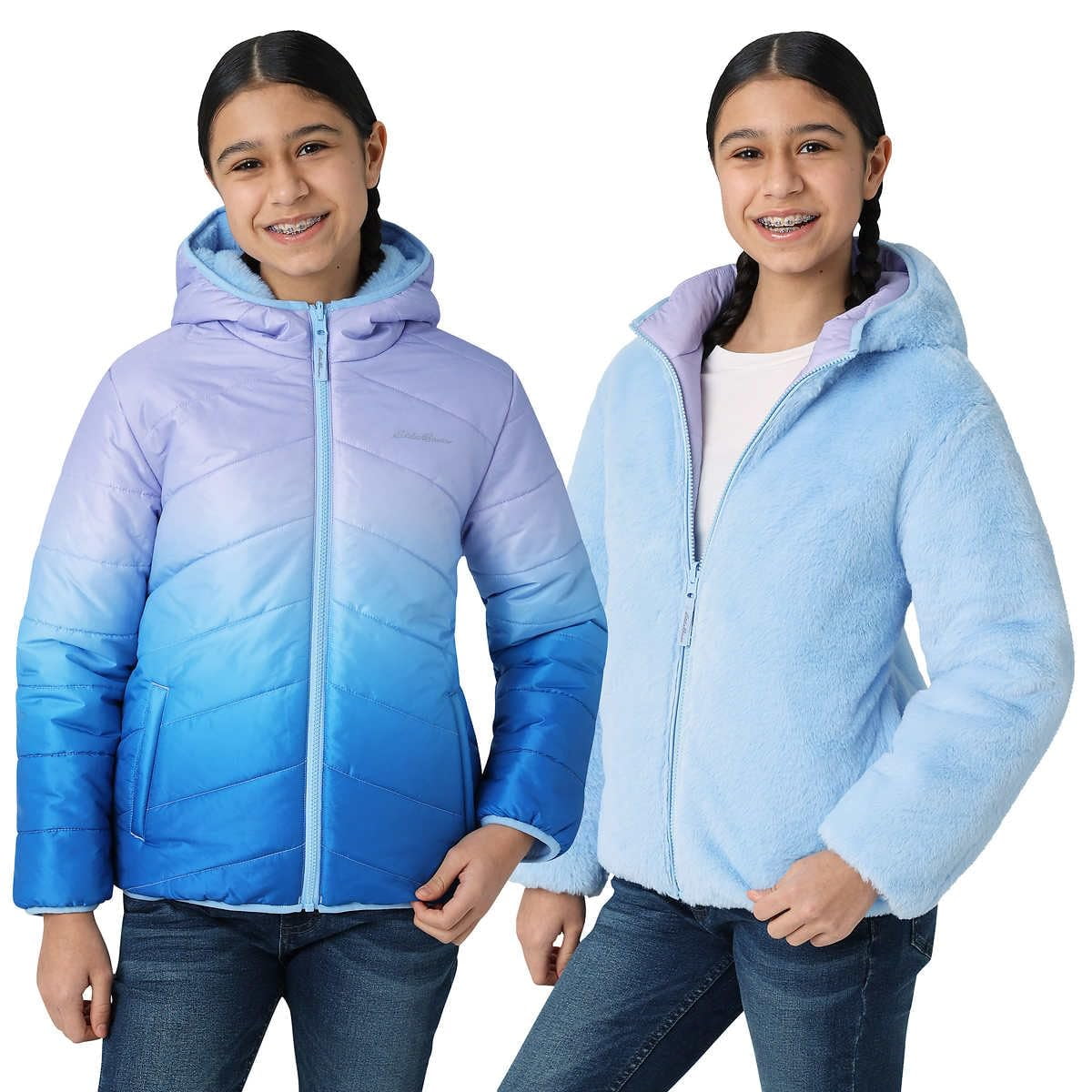 Eddie Bauer Kids Reversible Plush Hoodie Jacket (US Medium