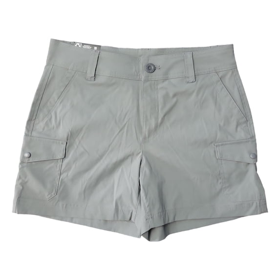 Eddie Bauer Ladies 5" Inseam 2-Way Stretch Snap-Close Side Cargo Pocket Shorts (Cinder, 12)