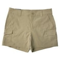 thumbnail image 1 of Eddie Bauer Ladies 5" Inseam 2-Way Stretch Snap-Close Side Cargo Pocket Shorts (Khaki, 6), 1 of 2