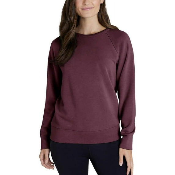Eddie Bauer Ladies' Fleece Lined Crewneck Sweater, Wine XL