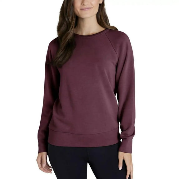 Eddie Bauer Ladies' Fleece Lined Crewneck Sweater Size: XXL, Color: Wine(Red)