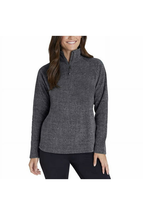 Ladies' Fleece Quarter Zip (Charcoal, X-Large)