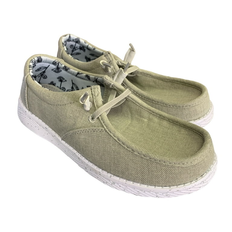 Eddie Bauer Ladies Lightweight Easy Slip On Canvas Surrey Loafer