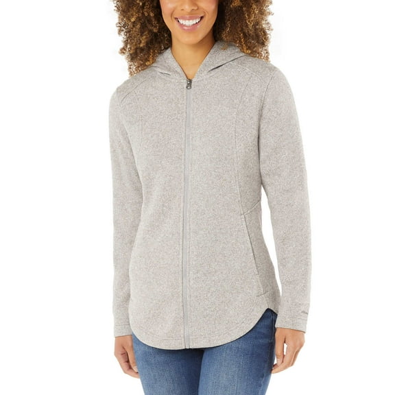 Eddie Bauer Ladies' Radiator Fleece Full-Zip Hooded Jacket, Gray Heather XL