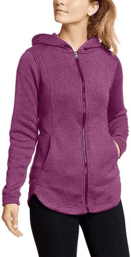 Eddie Bauer Ladies' Radiator Fleece Long Full-Zip Jacket Hooded Jacket,  Orchid M 