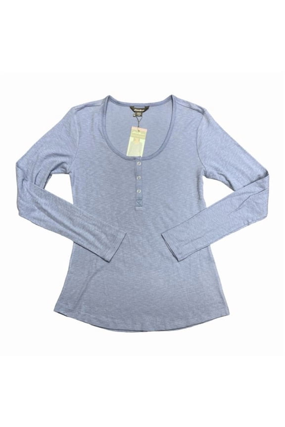 Ladies Scoop Snap Henley Colony Blue Medium