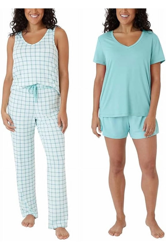 Ladies' Size X-Small 4-Piece Sleep Set, Aqua