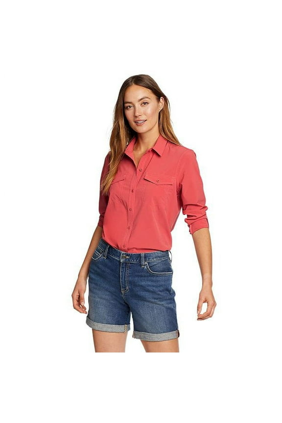 Ladies’ Size XXL (20-22) Departure Long Sleeve Shirt, Red