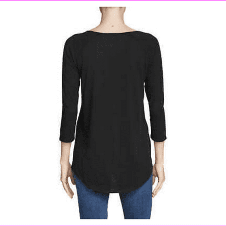 Eddie Bauer Ladies' Sleeve Cross Front Tunic L/Black