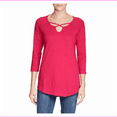 thumbnail image 1 of Eddie Bauer Ladies' ¾ Sleeve Cross-Front Tunic M/Sangria, 1 of 1