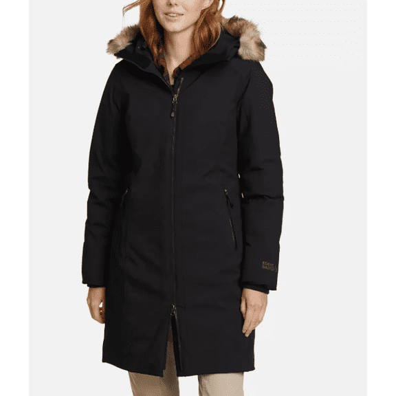 Eddie Bauer Ladies' Waterproof Down Stadium Coat Black Large
