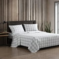 thumbnail image 1 of Eddie Bauer Lakehouse Plaid Grey Cotton Flannel Full Sheet Set, 1 of 8