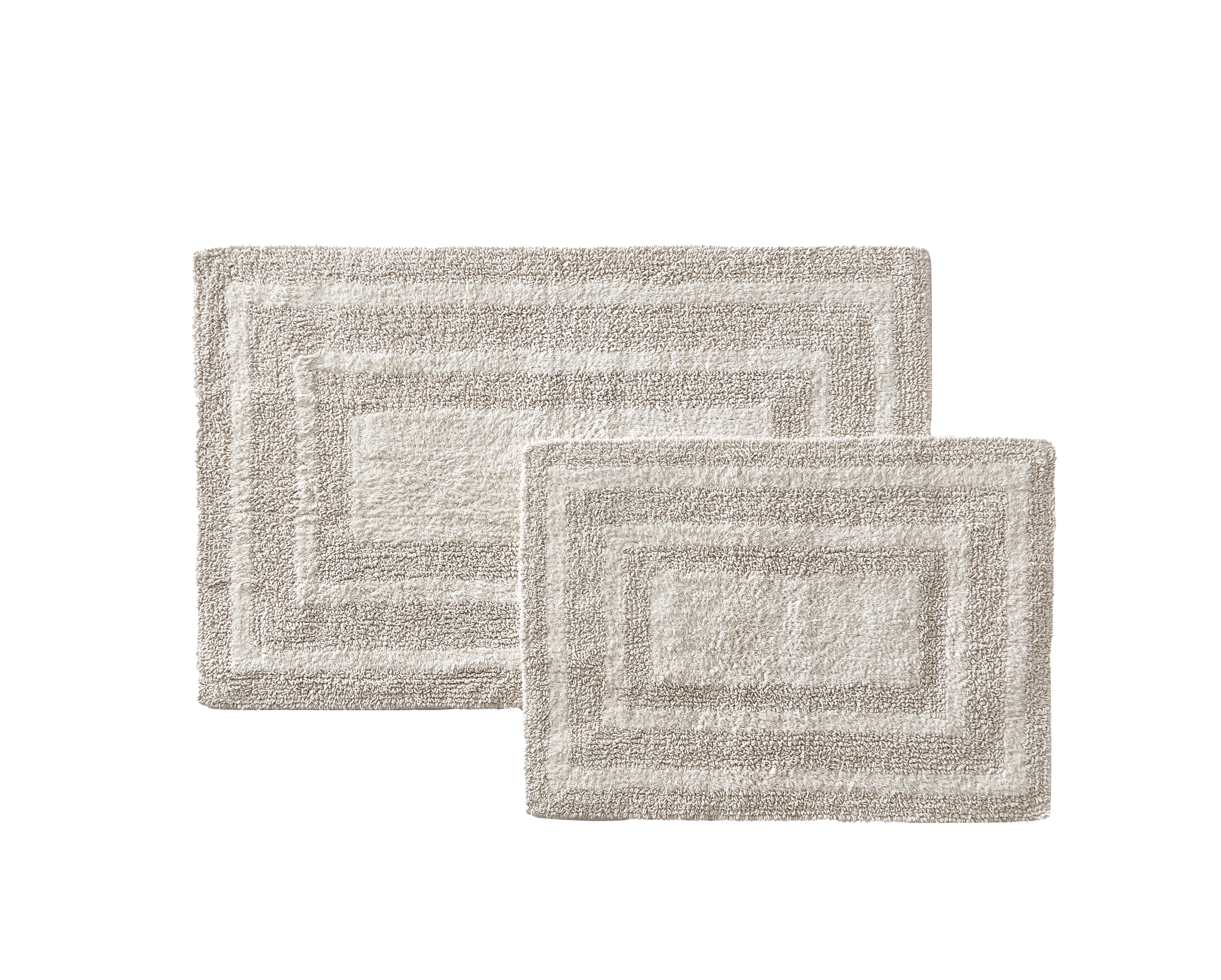 Logan Pastel Grey Cotton Tufted Bath Rug Set