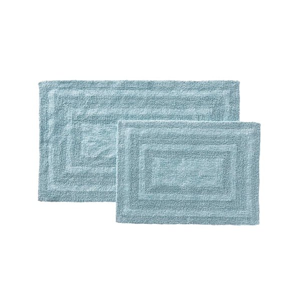 Eddie Bauer Logan Sea Blue Cotton Tufted Bath Rug Set