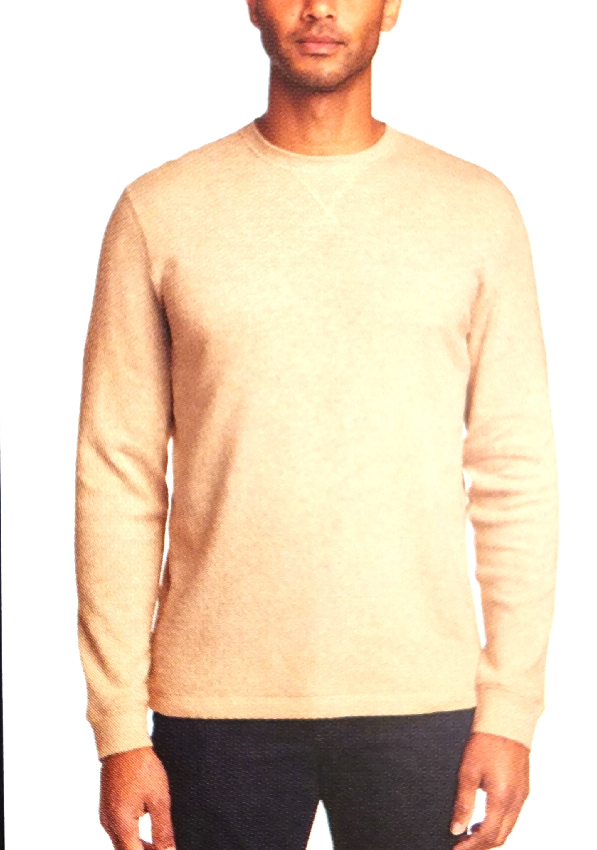 Eddie Bauer Men Thermal Crew Neck Long Sleeve Shirt (Beige, M)