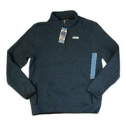 Eddie Bauer Mens 1/4 Zip Mock Neck Classic Fit Pullover Sweater Fleece Heather Navy, S