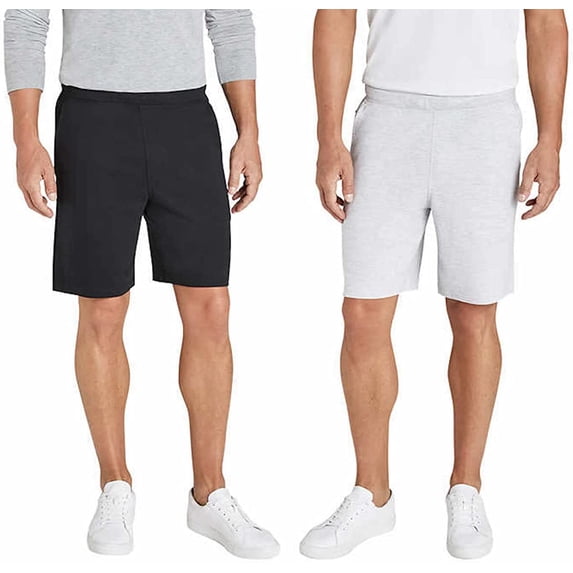 Eddie Bauer Men's 2-Pack Lounge Shorts (Black/Light Grey, 3XL)