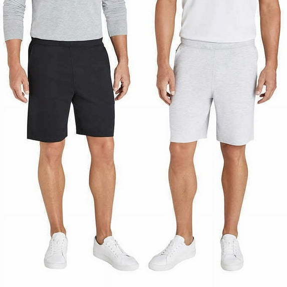 Eddie Bauer Men's 2-Pack Lounge Shorts (Black/Light Grey, Medium)