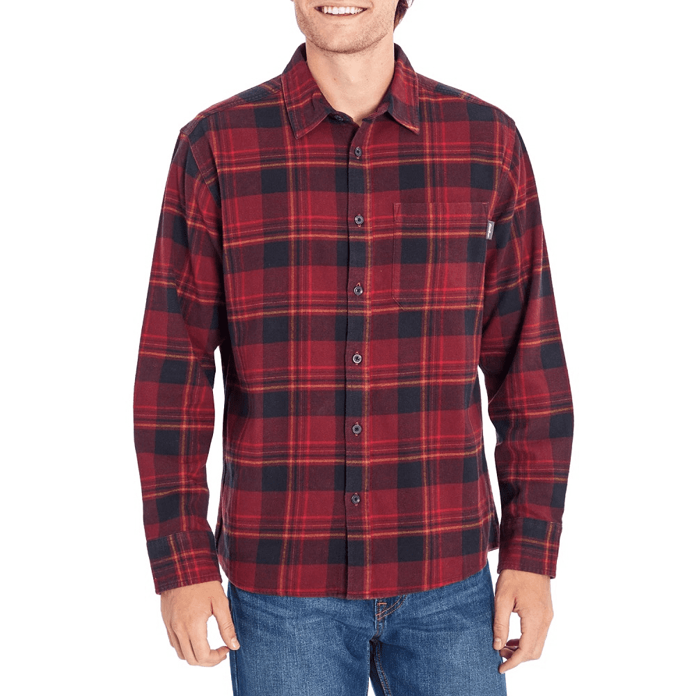 Eddie Bauer Shirt Men Size XXL Shadow Plaid Check Flannel Gray Red