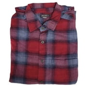 EDDIE BAUER Men's Bristol Plaid Button Up Flannel Shirt (Rosewood Ombre, S)
