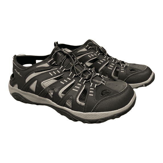 Eddie Bauer Men's Bungee Lace Eastport Breathable Water Shoe Sandals (Black, 9)