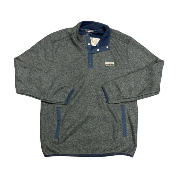 Eddie Bauer Men's Classic Fit Long Sleeve Knit Fleece Sweater (Heather Navy, S)