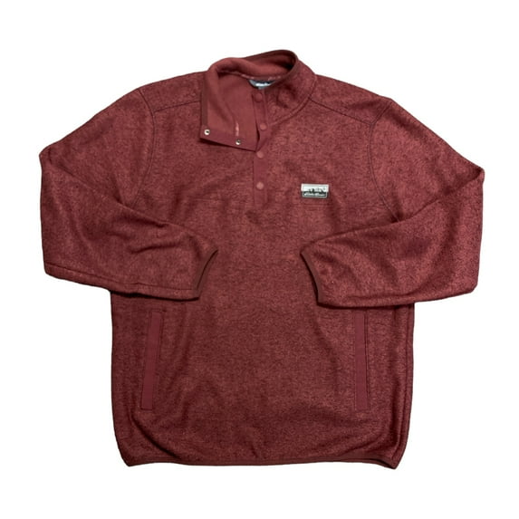 Eddie Bauer Men's Classic Fit Long Sleeve Knit Fleece Sweater (Heather Tawny Port, S)