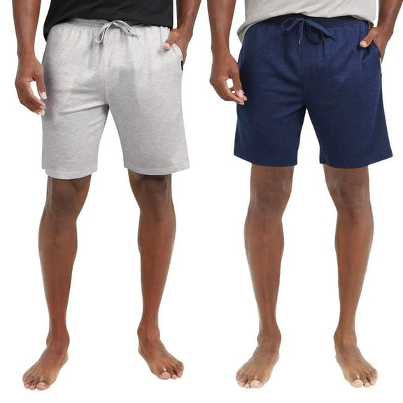 Eddie Bauer Men�s Comfort Fit Elastic Waistband with Outer Drawstring Lounge Short, 2 Pack (White,Medium)