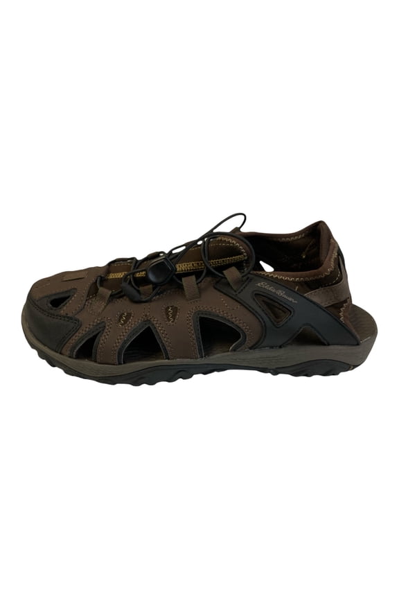 Men's Enclosed Toe Bungee Closure Rainer Sandals (Brown, 11M)