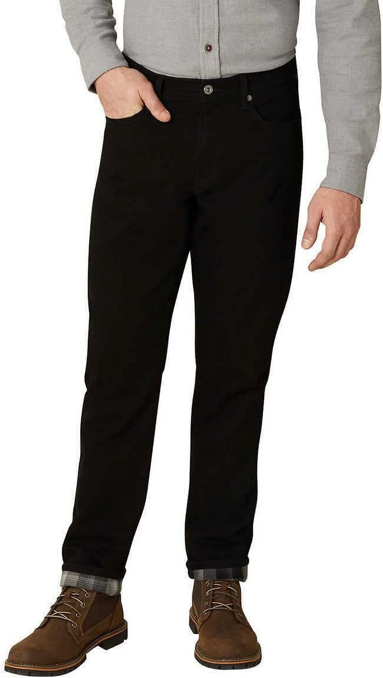 Eddie Bauer Men's Flannel Lined Denim Black 38x34 Straight Fit